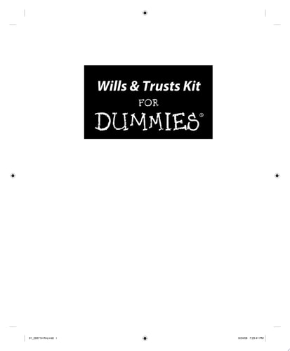 Wills and Trusts Kit For Dummies