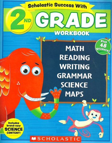 NEW 2018 Edition Scholastic - 2nd Grade Workbook with Motivational Stickers