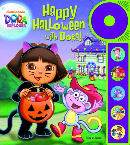 Happy Halloween with Dora Explorer Play A Sound Book & Buttons Doorbell NEW