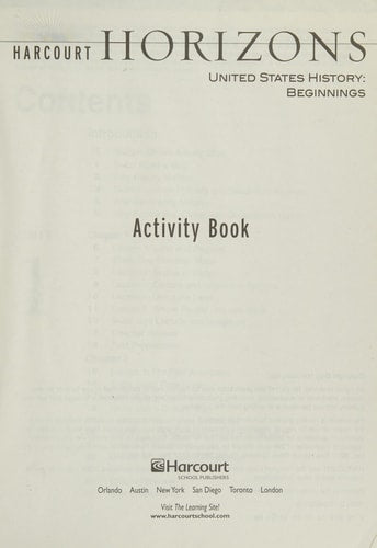 Harcourt Horizons Activity Book Grade 5 United States History: Beginning