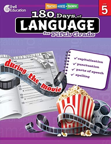 180 Days of Language for Fifth Grade – Build Grammar Skills and Boost Reading Comprehension Skills with this 5th Grade Workbook (180 Days of Practice)