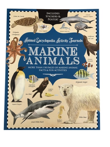 MARINE ANIMALS Animal Encyclopedia Activity Journal, Includes Stickers & Poster