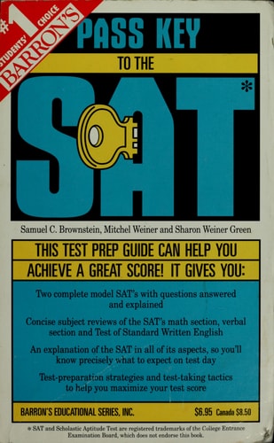 Barron's Pass Key to the SAT, Scholastic Aptitude Test