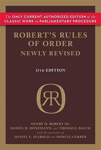 Robert's Rules of Order Newly Revised