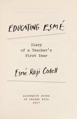 Educating Esm Diary of a Teacher's First Year