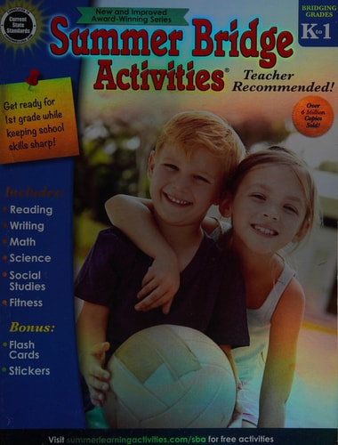 Summer Bridge Activities Kindergarten to 1st Grade Workbooks, Math, Reading Comprehension, Writing, Science, Fitness, Social Studies Summer Learning, 1st Grade Workbooks All Subjects With Flash Cards