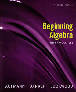 Beginning Algebra with Applications