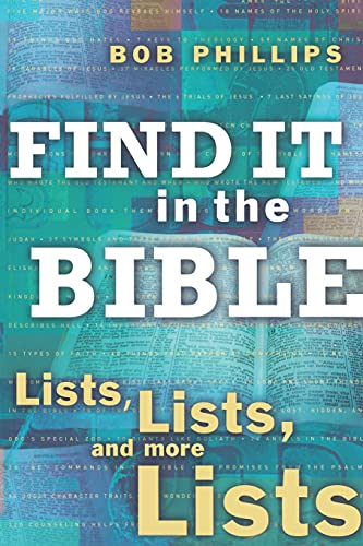 Find It in the Bible: Lists, Lists, and Lists